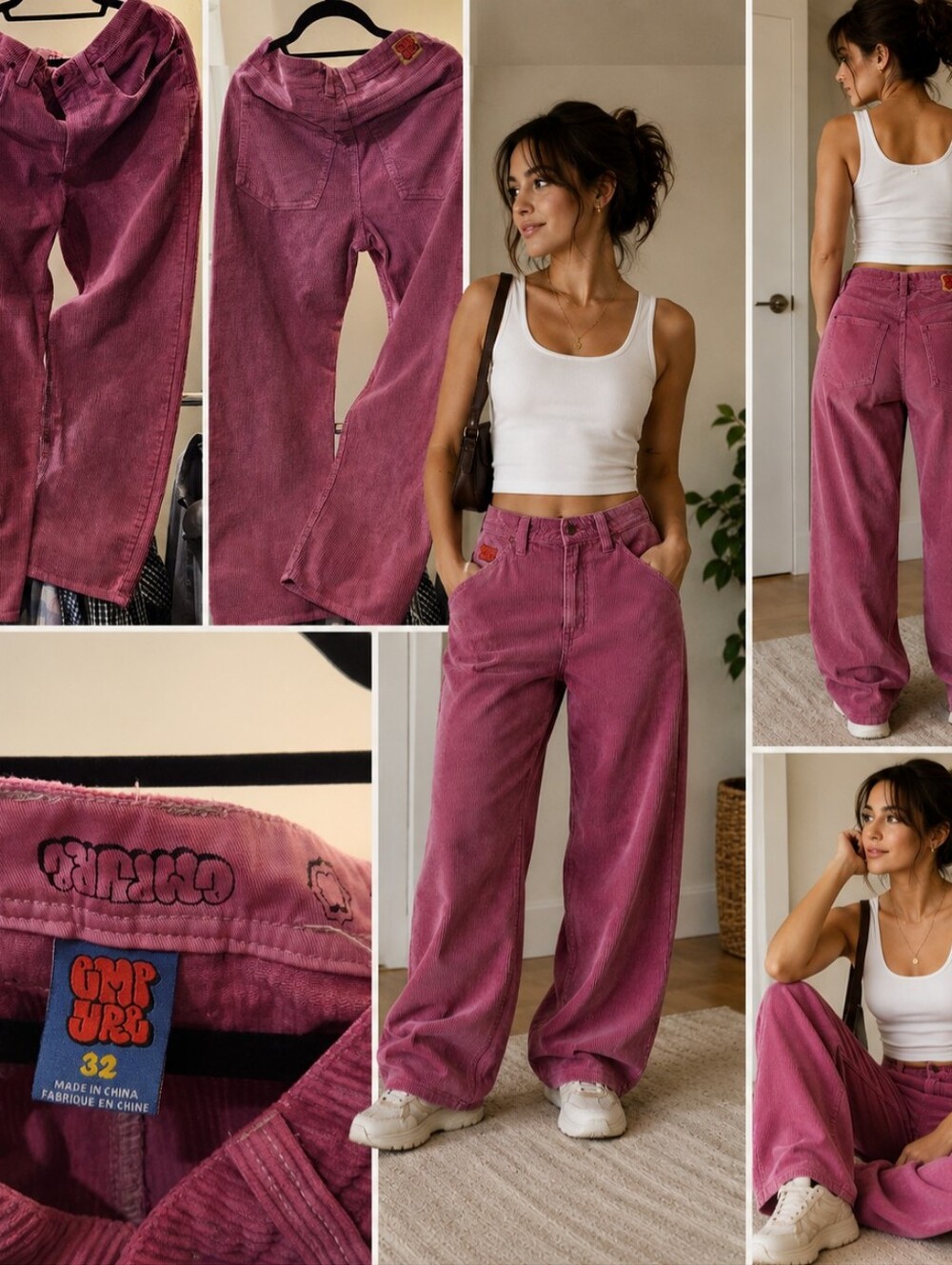 Cotton corduroy wide-leg pants, GMP Jrs size 32
